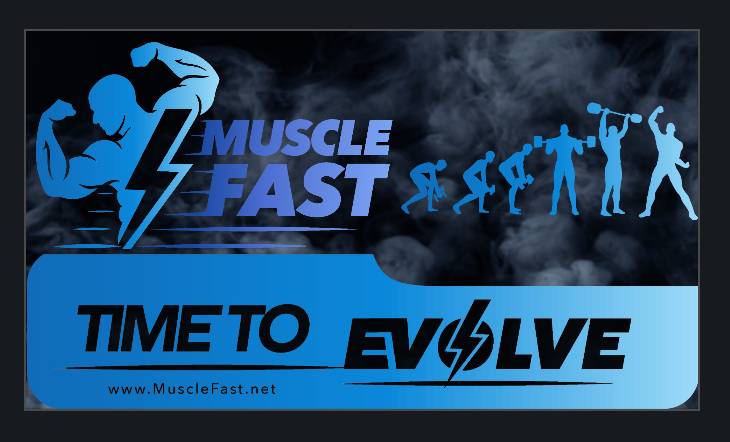 MuscleFast logo complete with evolve